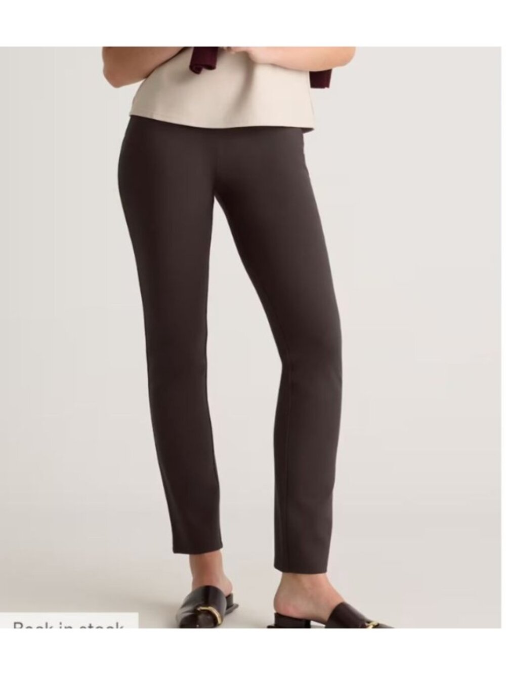 Quince Womens Ultra Stretch Chocolate Brown pants size Medium New Straight leg
